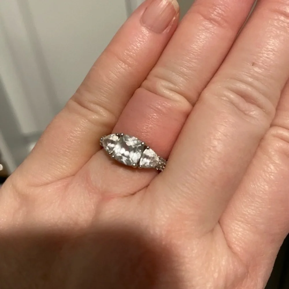 Simulated white sapphire ring
